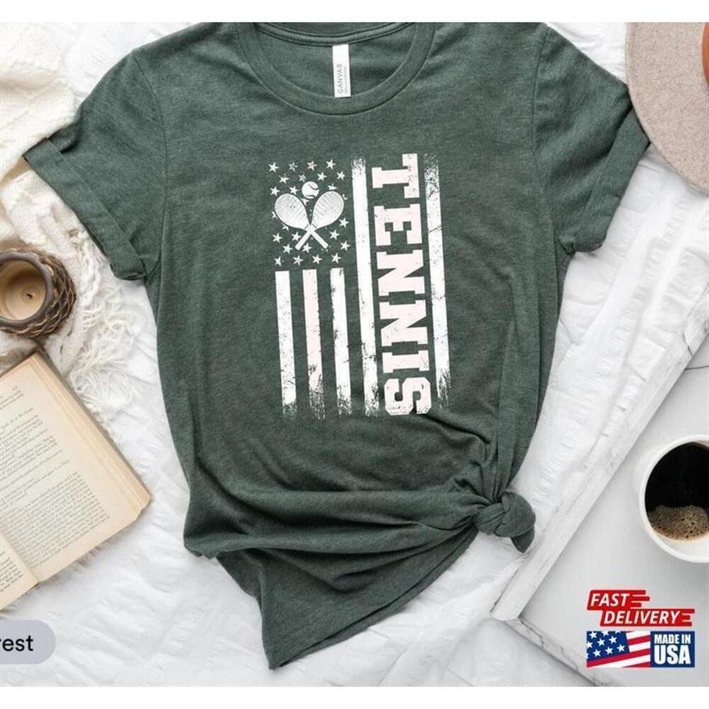 Usa Flag Tennis Shirt Player Instructor Tshirt Unisex